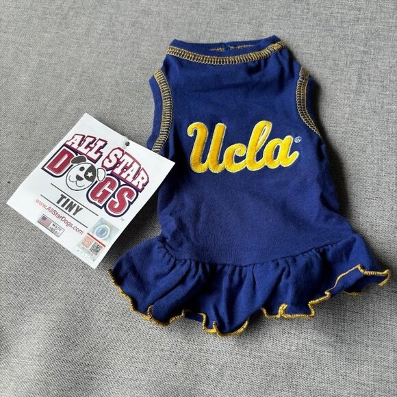 NCAA UCLA Bruins Cheerleader Dog Dress, Tiny - Picture 2 of 5